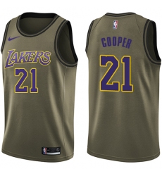 Men's Nike Los Angeles Lakers #21 Michael Cooper Swingman Green Salute to Service NBA Jersey