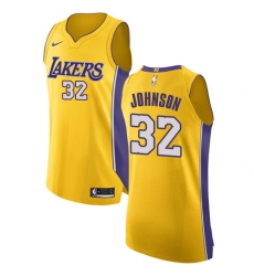 Women's Nike Los Angeles Lakers #32 Magic Johnson Authentic Gold Home NBA Jersey - Icon Edition