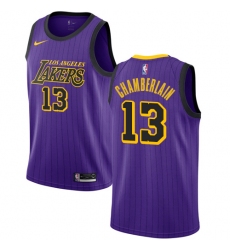 Women's Nike Los Angeles Lakers #13 Wilt Chamberlain Swingman Purple NBA Jersey - City Edition