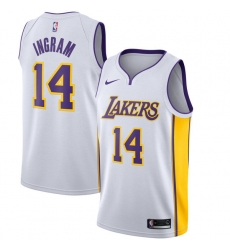 Men's Nike Los Angeles Lakers #14 Brandon Ingram Swingman White NBA Jersey - Association Edition