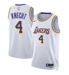 Men's Los Angeles Lakers #4 Dalton Knecht White 2024 Draft Association Edition Stitched Basketball Jersey