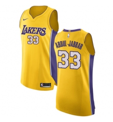 Men's Nike Los Angeles Lakers #33 Kareem Abdul-Jabbar Authentic Gold Home NBA Jersey - Icon Edition