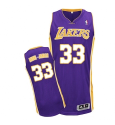 Women's Adidas Los Angeles Lakers #33 Kareem Abdul-Jabbar Authentic Purple Road NBA Jersey