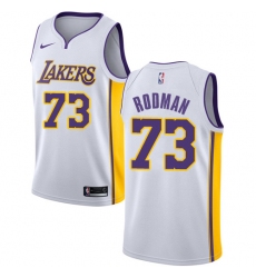Men's Nike Los Angeles Lakers #73 Dennis Rodman Swingman White NBA Jersey - Association Edition