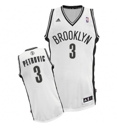 Men's Adidas Brooklyn Nets #3 Drazen Petrovic Swingman White Home NBA Jersey