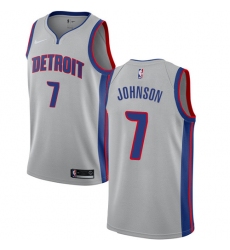 Women's Nike Detroit Pistons #7 Stanley Johnson Authentic Silver NBA Jersey Statement Edition