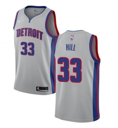 Women's Nike Detroit Pistons #33 Grant Hill Swingman Silver NBA Jersey Statement Edition