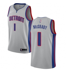 Women's Nike Detroit Pistons #1 Tracy McGrady Swingman Silver NBA Jersey Statement Edition