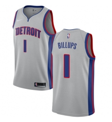 Men's Nike Detroit Pistons #1 Chauncey Billups Authentic Silver NBA Jersey Statement Edition