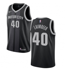 Men's Nike Detroit Pistons #40 Bill Laimbeer Swingman Black NBA Jersey - City Edition