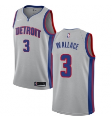 Women's Nike Detroit Pistons #3 Ben Wallace Authentic Silver NBA Jersey Statement Edition