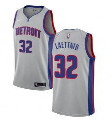 Men's Nike Detroit Pistons #32 Christian Laettner Swingman Silver NBA Jersey Statement Edition