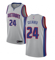 Women's Nike Detroit Pistons #24 Mateen Cleaves Swingman Silver NBA Jersey Statement Edition