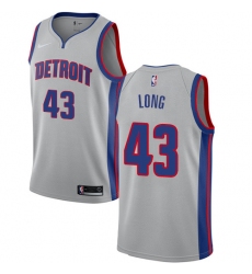 Women's Nike Detroit Pistons #43 Grant Long Authentic Silver NBA Jersey Statement Edition