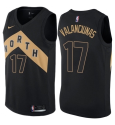 Men's Nike Toronto Raptors #17 Jonas Valanciunas Authentic Black NBA Jersey - City Edition