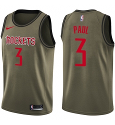 Youth Nike Houston Rockets #3 Chris Paul Swingman Green Salute to Service NBA Jersey