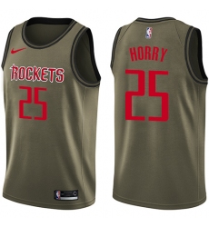 Men's Nike Houston Rockets #25 Robert Horry Swingman Green Salute to Service NBA Jersey