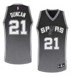 Men's Adidas San Antonio Spurs #21 Tim Duncan Authentic Black Resonate Fashion NBA Jersey