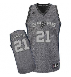 Men's Adidas San Antonio Spurs #21 Tim Duncan Swingman Grey Static Fashion NBA Jersey