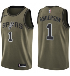 Men's Nike San Antonio Spurs #1 Kyle Anderson Swingman Green Salute to Service NBA Jersey