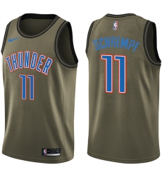 Youth Nike Oklahoma City Thunder #11 Detlef Schrempf Swingman Green Salute to Service NBA Jersey