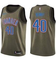 Men's Nike Oklahoma City Thunder #40 Shawn Kemp Swingman Green Salute to Service NBA Jersey