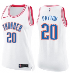 Women's Nike Oklahoma City Thunder #20 Gary Payton Swingman White/Pink Fashion NBA Jersey