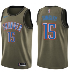 Men's Nike Oklahoma City Thunder #15 Kyle Singler Swingman Green Salute to Service NBA Jersey