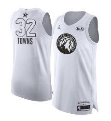 Men's Nike Jordan Minnesota Timberwolves #32 Karl-Anthony Towns Authentic White 2018 All-Star Game NBA Jersey