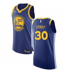 Men's Nike Golden State Warriors #30 Stephen Curry Authentic Royal Blue Road NBA Jersey - Icon Edition