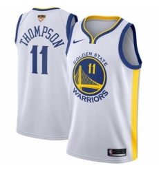 Women's Nike Golden State Warriors #11 Klay Thompson Swingman White Home 2018 NBA Finals Bound NBA Jersey - Association Edition