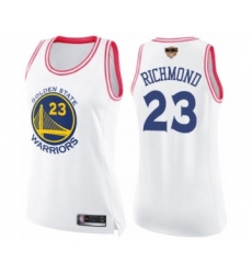 Women's Golden State Warriors #23 Mitch Richmond Swingman White Pink Fashion 2019 Basketball Finals Bound Basketball Jersey
