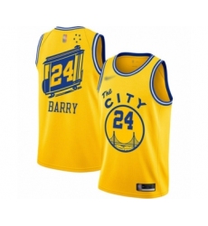 Youth Golden State Warriors #24 Rick Barry Swingman Gold Hardwood Classics Basketball Jersey - The City Classic Edition