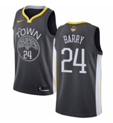 Youth Nike Golden State Warriors #24 Rick Barry Swingman Black Alternate 2018 NBA Finals Bound NBA Jersey - Statement Edition