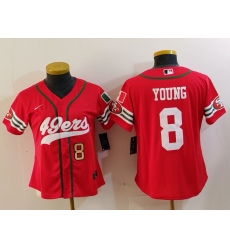 Women's San Francisco 49ers #8 Steve Young Red Mexico Cool Base Stitched Baseball Jerseys