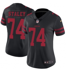 Women's Nike San Francisco 49ers #74 Joe Staley Black Vapor Untouchable Limited Player NFL Jersey