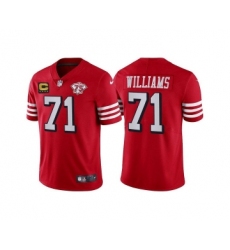 Men's San Francisco 49ers #71 Trent Williams Red 75th Anniversary With C Patch Vapor Untouchable Limited Stitched Football Jersey