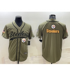 Men's San Francisco 49ers Blank Olive Salute to Service Cool Base Stitched Baseball Jersey