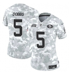 Women's San Francisco 49ers #5 Joshua Dobbs 2024 F.U.S.E Arctic Camo Salute To Service Limited Stitched Jersey(Run Small)