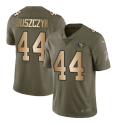 Men's Nike San Francisco 49ers #44 Kyle Juszczyk Limited Olive/Gold 2017 Salute to Service NFL Jersey