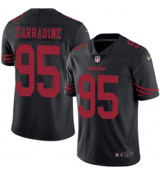 Men's Nike San Francisco 49ers #95 Cornellius Carradine Limited Black Rush Vapor Untouchable NFL Jersey