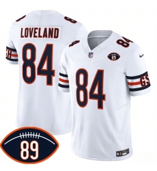 Men's Chicago Bears #84 Colston Loveland White 2026 F.U.S.E. With Mike Ditka 89 Vapor Untouchable Limited Football Stitched Jersey