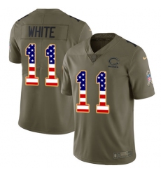 Youth Nike Chicago Bears #11 Kevin White Limited Olive/USA Flag Salute to Service NFL Jersey
