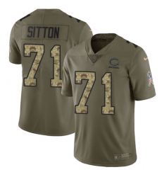 Men's Nike Chicago Bears #71 Josh Sitton Limited Olive/Camo Salute to Service NFL Jersey