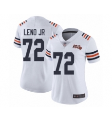 Women's Chicago Bears #72 Charles Leno White 100th Season Limited Football Jersey