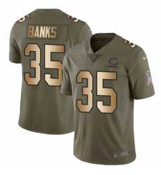 Men's Nike Chicago Bears #35 Johnthan Banks Limited Olive/Gold Salute to Service NFL Jersey