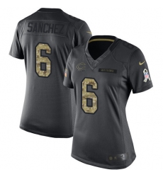 Women's Nike Chicago Bears #6 Mark Sanchez Limited Black 2016 Salute to Service NFL Jersey