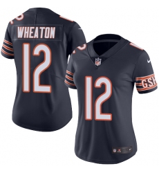 Women's Nike Chicago Bears #12 Markus Wheaton Navy Blue Team Color Vapor Untouchable Limited Player NFL Jersey