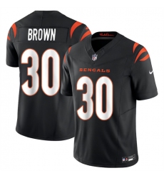 Men's Cincinnati Bengals #30 Chase Brown Black 2024 F.U.S.E Vapor Untouchable Limited Stitched Jersey