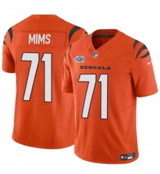 Men's Cincinnati Bengals #71 Amarius Mims Orange 2024 With Dradt F.U.S.E Vapor Untouchable Limited Stitched Jersey